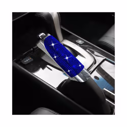Universal Car Diamond Rhinestone Hand Brake ABS Cover Handbrake Sleeve - Blue
