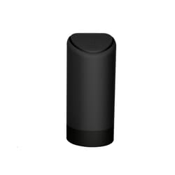 Silicone ABS Car Garbage Can Auto Press Type Trash Dust Case Rubbish Organizer - Black