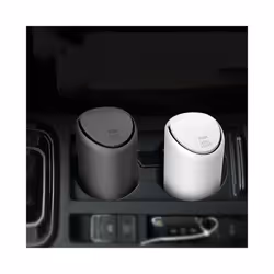 Silicone ABS Car Garbage Can Auto Press Type Trash Dust Case Rubbish Organizer - Black