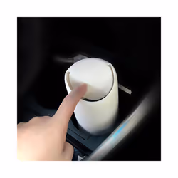 Silicone ABS Car Garbage Can Auto Press Type Trash Dust Case Rubbish Organizer - Black