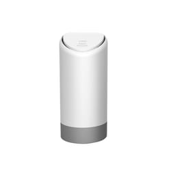 Silicone ABS Car Garbage Can Auto Press Type Trash Dust Case Rubbish Organizer - White