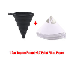 30Pcs Paint Filter Paper with 1Pc Car Engine Funnel Fine Strainers Micron - Set 4
