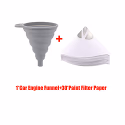 30Pcs Paint Filter Paper with 1Pc Car Engine Funnel Fine Strainers Micron - Set 1