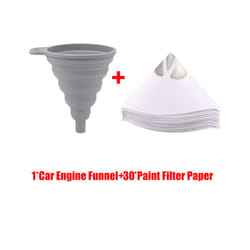 30Pcs Paint Filter Paper with 1Pc Car Engine Funnel Fine Strainers Micron - Set 1