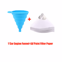 30Pcs Paint Filter Paper with 1Pc Car Engine Funnel Fine Strainers Micron - Set 2