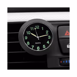 Car Clock Luminous Mini Automobiles Internal Stick On Digital Watch Mechanics - Black