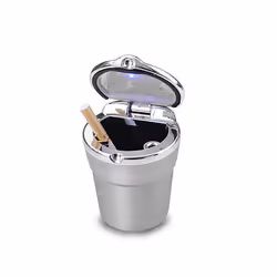 Car Clamshell Ashtray with LED Light Universal Vehicle Inside Cigarette - Orange