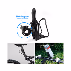 Mtb Bicycle Water Bottle Holder With 360 Degree Rotatable Adapter Cycling - Adapter with Holder