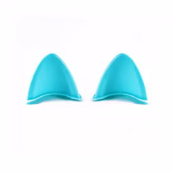 Motorcycle Helmet Cute Cat Ears Sticker Decor Electric Car Motocross Driving - 2pcs blue