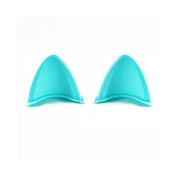 Motorcycle Helmet Cute Cat Ears Sticker Decor Electric Car Motocross Driving - 2pcs blue