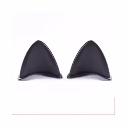 Motorcycle Helmet Cute Cat Ears Sticker Decor Electric Car Motocross Driving - 2pcs black