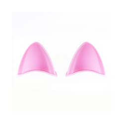 Motorcycle Helmet Cute Cat Ears Sticker Decor Electric Car Motocross Driving - 2pcs pink