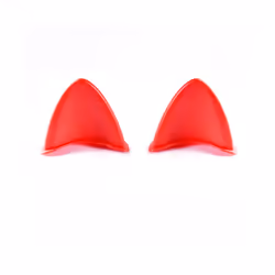 Motorcycle Helmet Cute Cat Ears Sticker Decor Electric Car Motocross Driving - 2pcs red