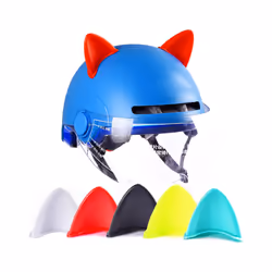 Motorcycle Helmet Cute Cat Ears Sticker Decor Electric Car Motocross Driving - 2pcs white