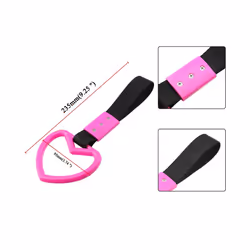 Tsurikawa Ring Heart Jdm Train Bus Handle Hand Strap Pvc Plastic Drift - Red