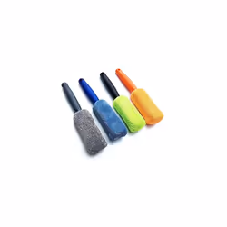 Microfiber Wheel Tire Rim Brush Portable Car Wash Wheel Wash Cleaning - Blue