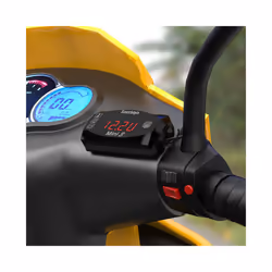 3 In 1 Motorcycle Electronic Clock Thermometer Voltmeter 12v Ip67 Waterproof - Orange Holder