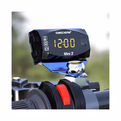 3 In 1 Motorcycle Electronic Clock Thermometer Voltmeter 12v Ip67 Waterproof - Orange Holder