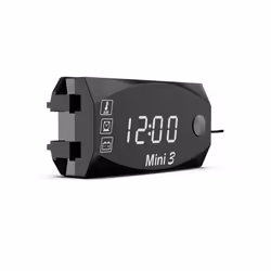 3 In 1 Motorcycle Electronic Clock Thermometer Voltmeter 12v Ip67 Waterproof - White