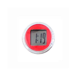 Universal Waterproof Motorcycle Bike Sticky Mini Digital Display Clock - Red