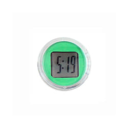 Universal Waterproof Motorcycle Bike Sticky Mini Digital Display Clock - Green