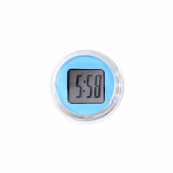 Universal Waterproof Motorcycle Bike Sticky Mini Digital Display Clock - Blue