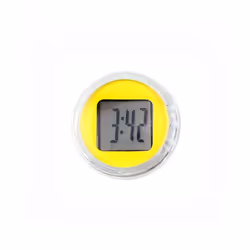 Universal Waterproof Motorcycle Bike Sticky Mini Digital Display Clock - Yellow