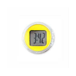 Universal Waterproof Motorcycle Bike Sticky Mini Digital Display Clock - Yellow
