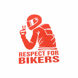 1pc 15x11cm Respect Biker Sticker For On Car Motorcycle Vinyl 3d Stickers - red