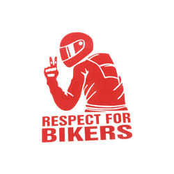 1pc 15x11cm Respect Biker Sticker For On Car Motorcycle Vinyl 3d Stickers - red