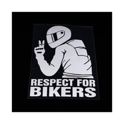 1pc 15x11cm Respect Biker Sticker For On Car Motorcycle Vinyl 3d Stickers - white