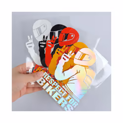 1pc 15x11cm Respect Biker Sticker For On Car Motorcycle Vinyl 3d Stickers - white