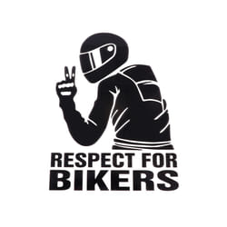 1pc 15x11cm Respect Biker Sticker For On Car Motorcycle Vinyl 3d Stickers - black