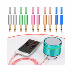2m Nylon Jack Aux Cable 3.5 Mm To 3.5mm Audio Cable Male To Male Plug - blue