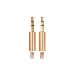 2m Nylon Jack Aux Cable 3.5 Mm To 3.5mm Audio Cable Male To Male Plug - golden