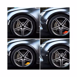 6Pcs Car Hub Stickers Wheel Decals Steel Ring stickers Wheel Modified - Colorful