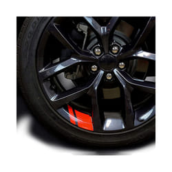 6Pcs Car Hub Stickers Wheel Decals Steel Ring stickers Wheel Modified - Red