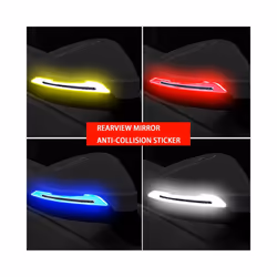 2Pcs/set Car Rearview Mirror Reflective Stickers Auto Styling Night Driving - 2pcs Blue