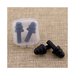 2pcs Soft Ear Plug Waterproof Comfort Colorful Silicone Earplugs Ear Protection - Black