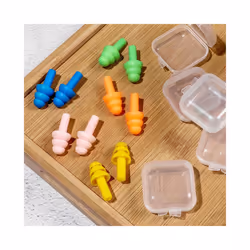 2pcs Soft Ear Plug Waterproof Comfort Colorful Silicone Earplugs Ear Protection - Black