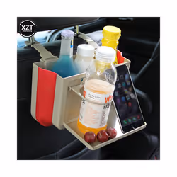Car Trash Can Bag Folding Car Seat Back Organizer Tablet Waterproof Protection - Black