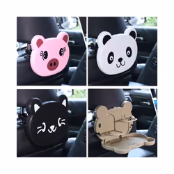 Multifunction Cartoon Shaped Folding Auto Car Back Seat Table Drinks Baby - bear
