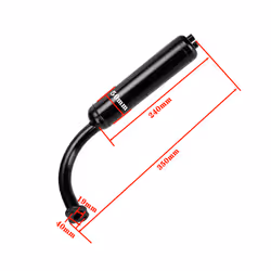 Exhaust Muffler Pipe for 2 stroke 49cc 60cc 66cc 80cc Engines Gas Motorized - black