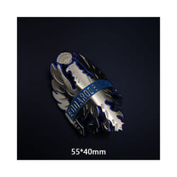 2 Pieces Bike Head Badge Aluminum Decals Bike Stickers For Mtb Bmx Folding - Blue