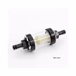 8mm  Aluminum Alloy CNC Glass Motorcycle Gas Fuel Gasoline Oil Filter - Black