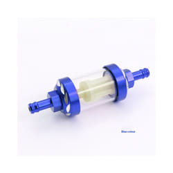8mm  Aluminum Alloy CNC Glass Motorcycle Gas Fuel Gasoline Oil Filter - Blue