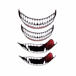 Motorcycle Helmet Stickers Decals | Motorcycle Helmet Teeth Stickers -