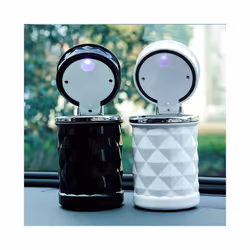 Portable Car Clamshell Ashtray With Led Light Multifunctional Vehicle - Brown