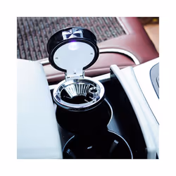 Portable Car Clamshell Ashtray With Led Light Multifunctional Vehicle - Brown