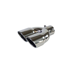 63mm Double Outlet Stainless Steel Chrome Car Muffler Exhaust Pipe Tip - Silver Z